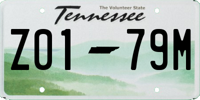 TN license plate Z0179M