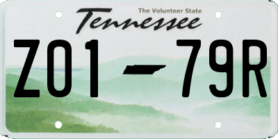TN license plate Z0179R