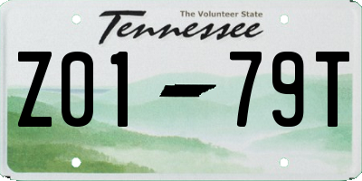 TN license plate Z0179T
