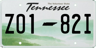TN license plate Z0182I