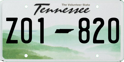 TN license plate Z0182O