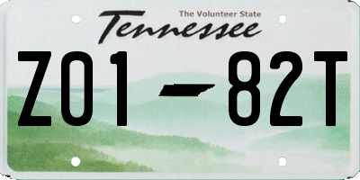 TN license plate Z0182T