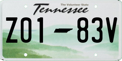 TN license plate Z0183V