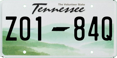 TN license plate Z0184Q
