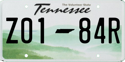 TN license plate Z0184R