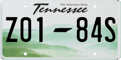 TN license plate Z0184S