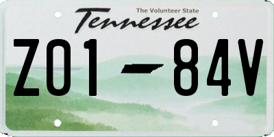 TN license plate Z0184V