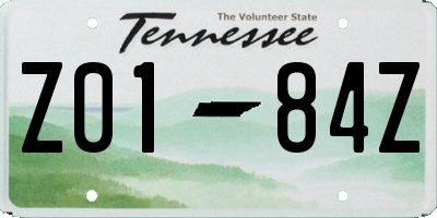 TN license plate Z0184Z
