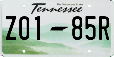 TN license plate Z0185R