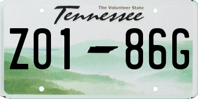 TN license plate Z0186G