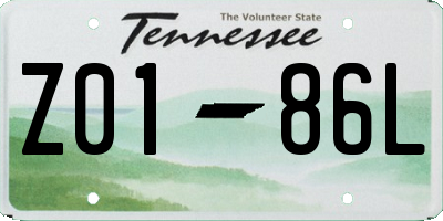 TN license plate Z0186L