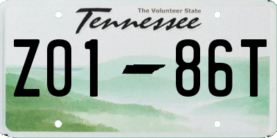 TN license plate Z0186T