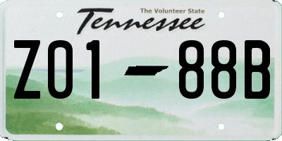 TN license plate Z0188B