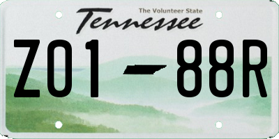TN license plate Z0188R