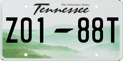 TN license plate Z0188T