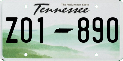 TN license plate Z0189O