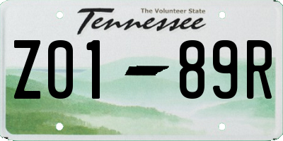 TN license plate Z0189R