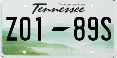 TN license plate Z0189S