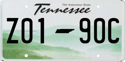 TN license plate Z0190C