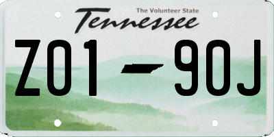 TN license plate Z0190J