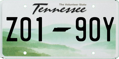 TN license plate Z0190Y