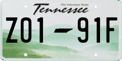TN license plate Z0191F