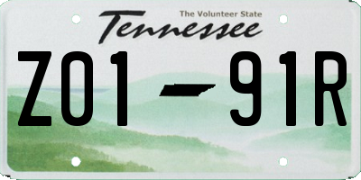 TN license plate Z0191R