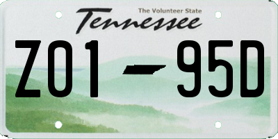 TN license plate Z0195D