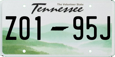 TN license plate Z0195J