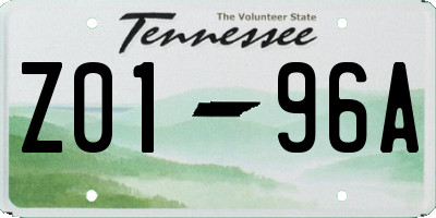 TN license plate Z0196A
