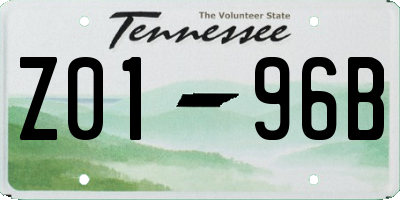 TN license plate Z0196B
