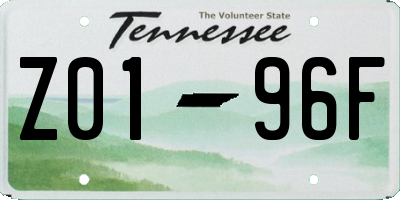 TN license plate Z0196F
