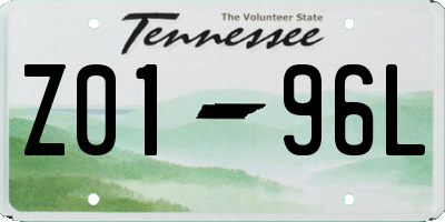 TN license plate Z0196L