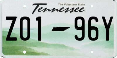 TN license plate Z0196Y