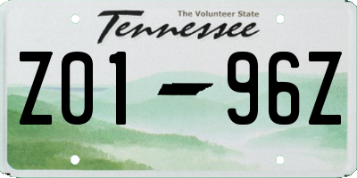 TN license plate Z0196Z