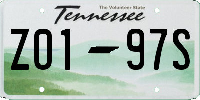 TN license plate Z0197S