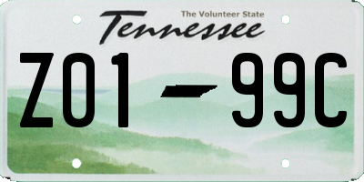 TN license plate Z0199C
