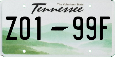 TN license plate Z0199F