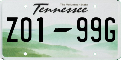 TN license plate Z0199G