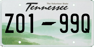 TN license plate Z0199Q