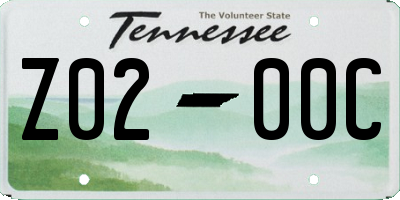 TN license plate Z0200C