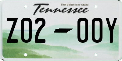 TN license plate Z0200Y