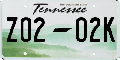 TN license plate Z0202K