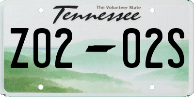 TN license plate Z0202S