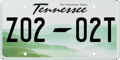 TN license plate Z0202T