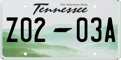 TN license plate Z0203A