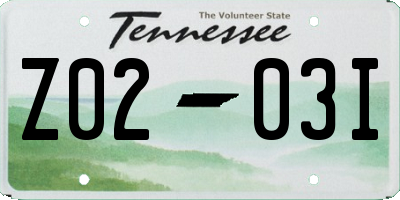 TN license plate Z0203I