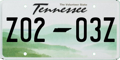 TN license plate Z0203Z