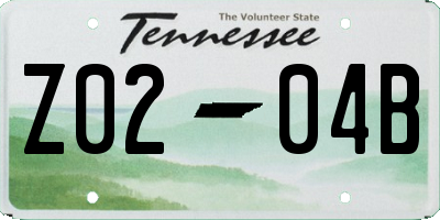 TN license plate Z0204B