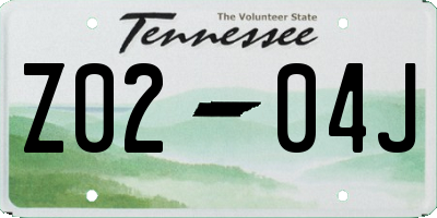 TN license plate Z0204J